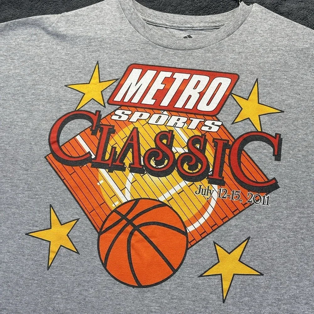 Y2K Adidas Basketball Shirt Men's 2XL Metro Sports Classic San Antonio Texas